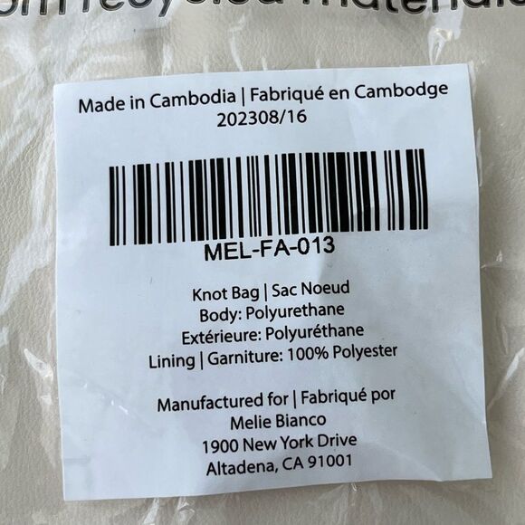 Melie Bianco Ivory Faux Leather Knot Bag NWT - Picture 7 of 16